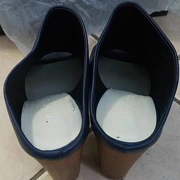 VINCE "Allison" Open Toe Blue Mules IOB Sz 9.5 - Picture 5 of 9